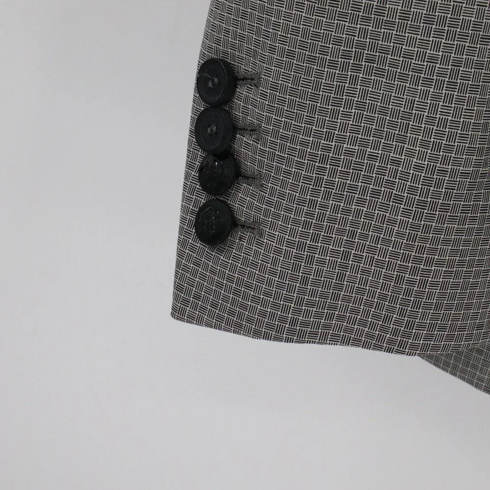 Kooples sport coat Mens 38 one button fitted single breasted check wool mohair